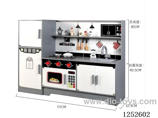 Wooden toy - Black and White Refrigerator Kitchen
