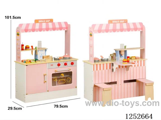 Wooden toy - Ice Cream Vending Cart - Pink Model