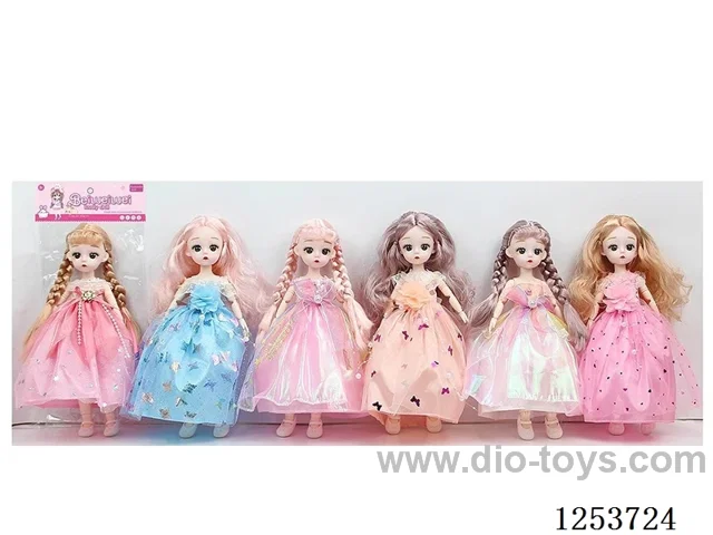 12 inch jointed 3D eye solid body doll mix