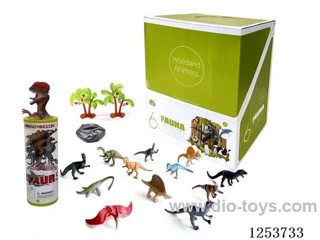 12pcs 3 inch dinosaur + 3 accessories
