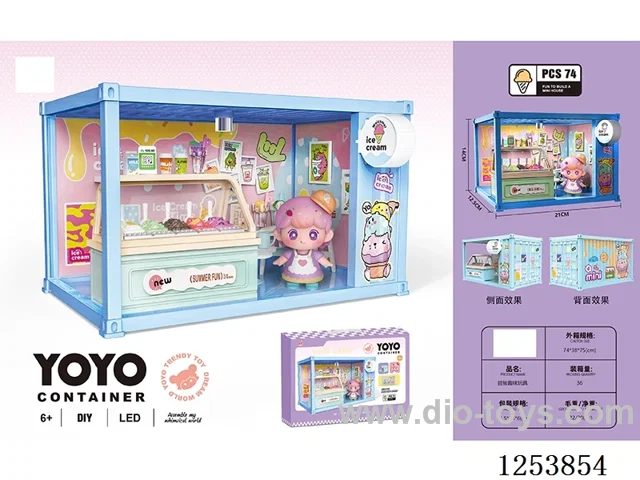 Container ice cream shop with light Included battery