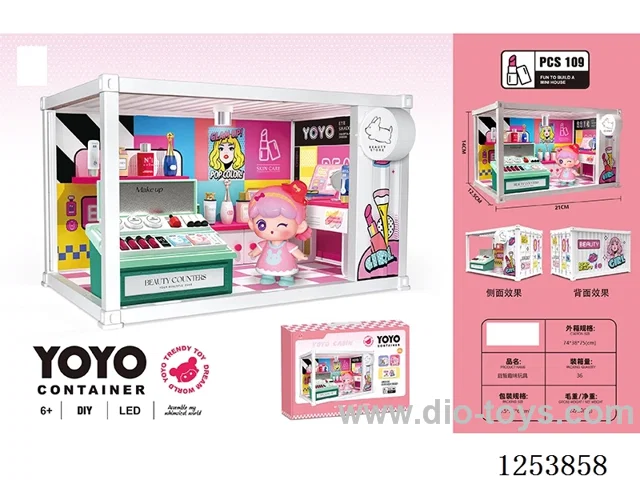 Container cosmetic shop with light Included battery