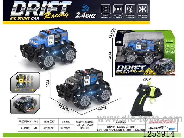 2.4G rc stunt car with light included battery