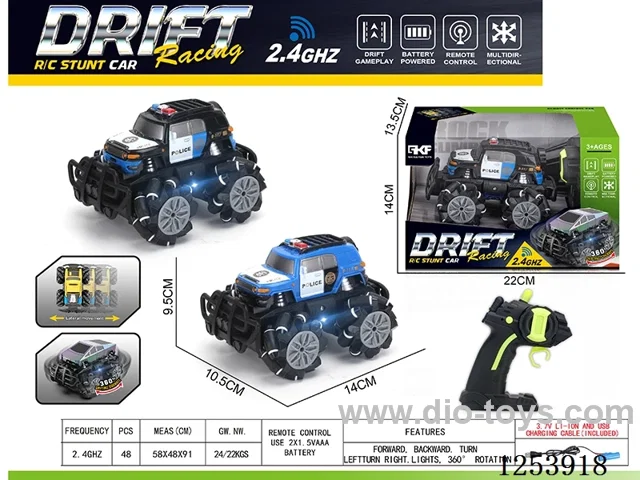 2.4G rc stunt car with light included battery