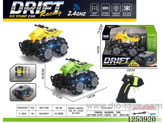 2.4G rc stunt car with light included battery