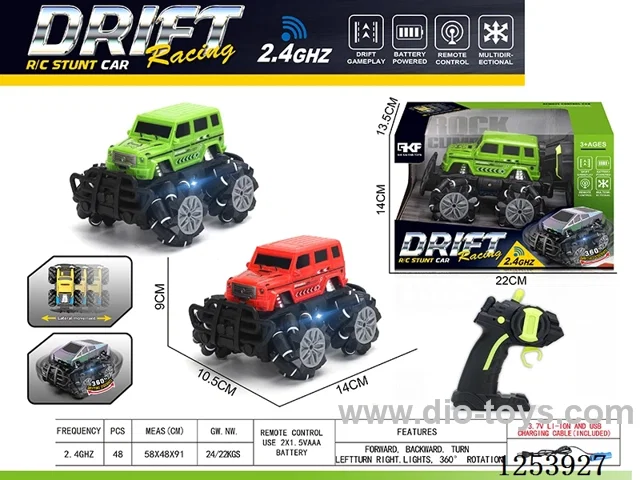 2.4G rc stunt car with light included battery