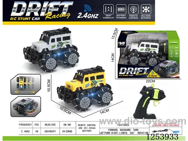 2.4G rc stunt car with light included battery