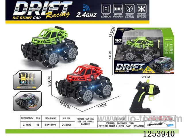2.4G rc stunt car with light included battery