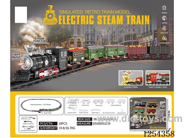 Classic Steam Charging Railway Train W L/M/spray/ included battery