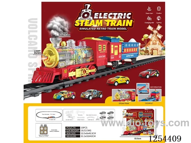 Classic Steam Transparent Colour Wheel Electric Railway Train W L/M/spray/ejection not included battery