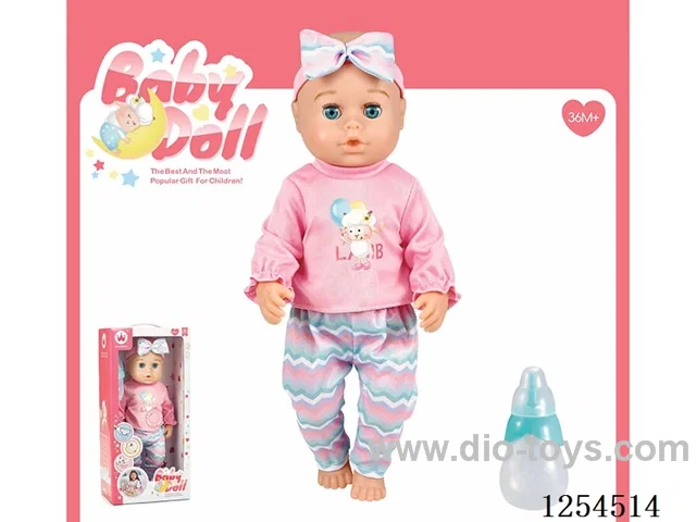 14 inch drinking and peeing doll ( vinyl head hands and feet / body blowing / with IC,24 sound ) included battery