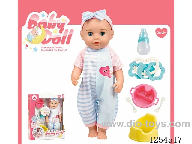 14 inch drinking and peeing doll + accessories ( vinyl head hands and feet / body blowing / with IC,24 sound ) included battery