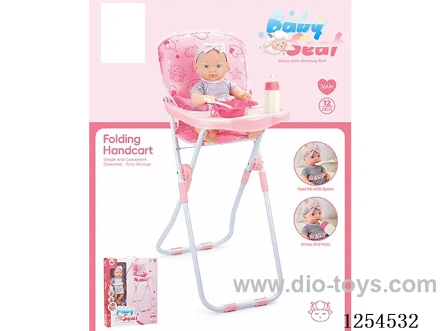 12 inch doll + dining chair ( vinyl head hands and feet / body blowing)