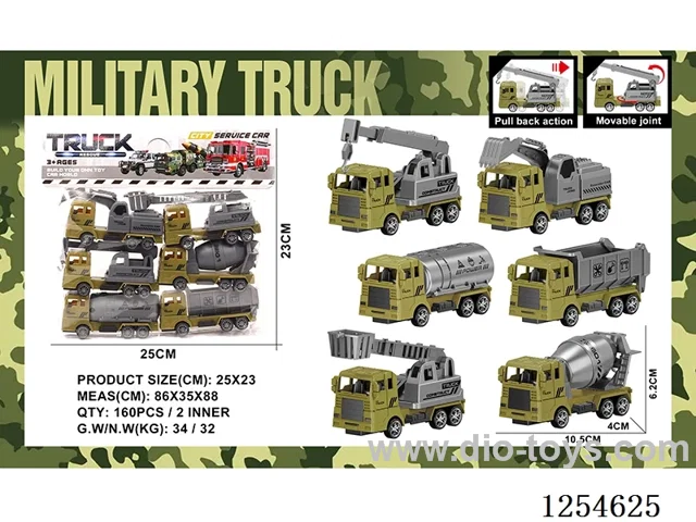 6PCS pull back Military Vehicles