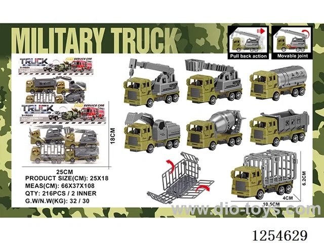 4PCS pull back Military Engineering Vehicles 2 mixed