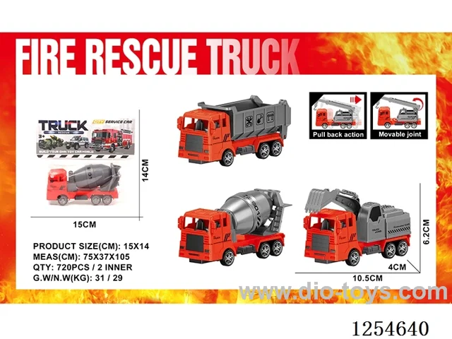 pull back Fire Engineering Vehicle 3 mixed