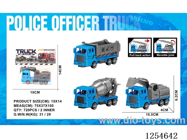 pull back Police Engineering Vehicle 3 mixed