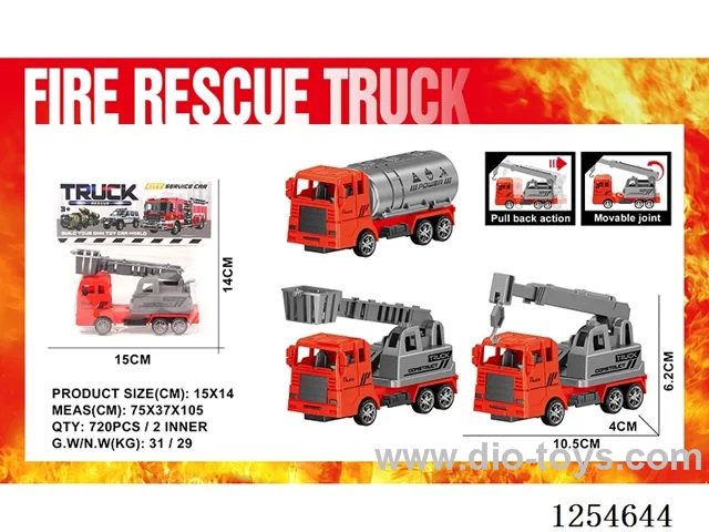 pull back Fire Engineering Vehicle 3 mixed