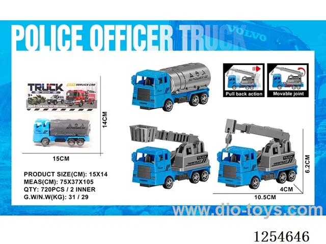 pull back Police Engineering Vehicle 3 mixed