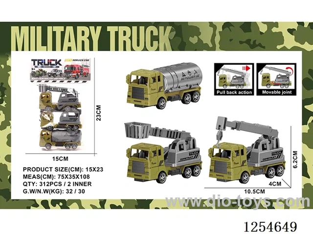 3PCS pull back Military Engineering Vehicle