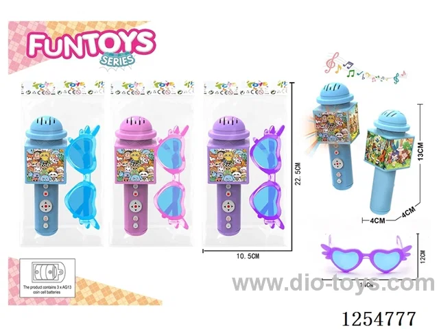 Cartoon Mini Microphone + Glasses included battery