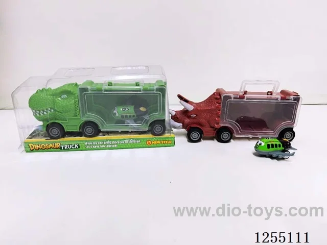 Free-wheel Dinosaur Storage Car (with pull back aeroplane)