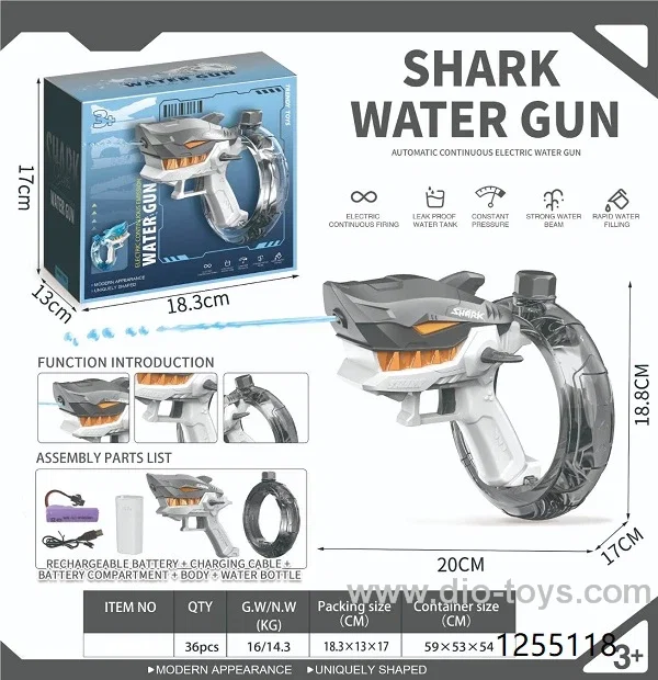 Cool Shark Shape Electric Water Gun in Color Box