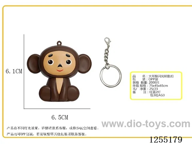 Big Eared Monkey Glow Keychain
