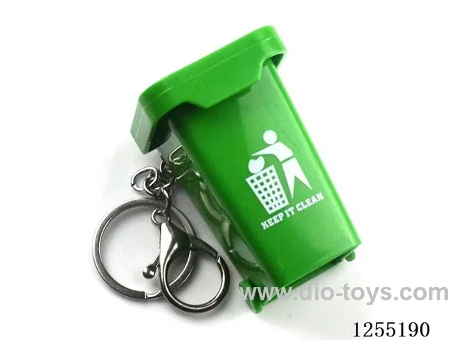 Rubbish Bin Keychain (Flip-Top & Push-Along)