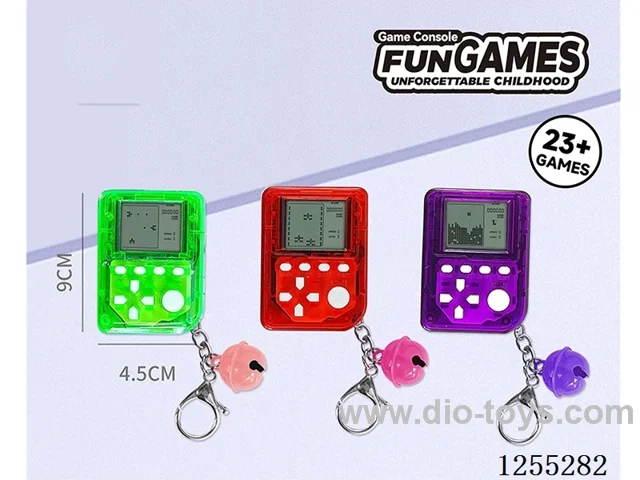 Tetris Game Console Keyring Bell Pendant