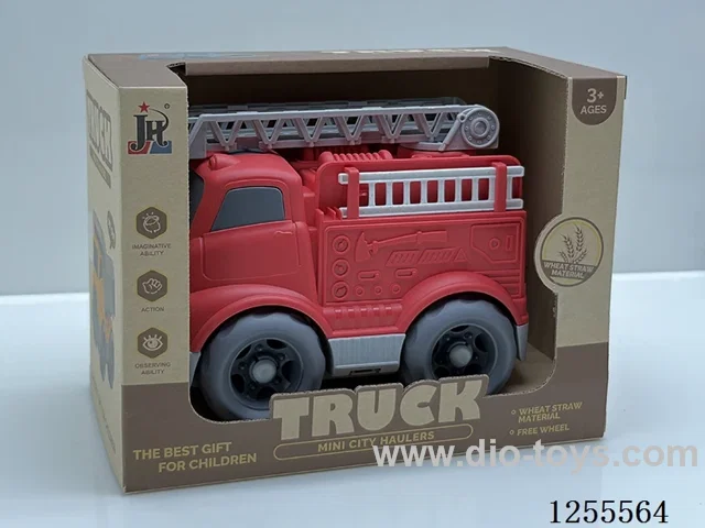 Straw cartoon fire truck