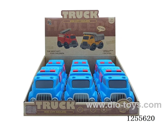 Straw cartoon police car 6PCS