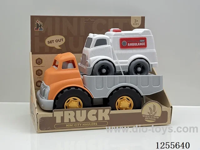 Straw cartoon flatbed car