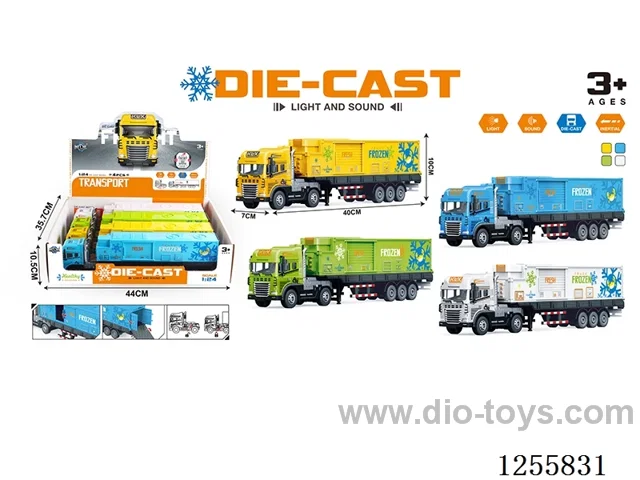 Inertial alloy refrigerated truck 4PCS W L/M included 3*AG13 battery