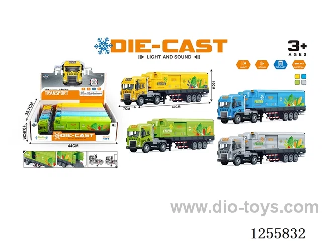 Inertial alloy refrigerated truck 4PCS W L/M included 3*AG13 battery