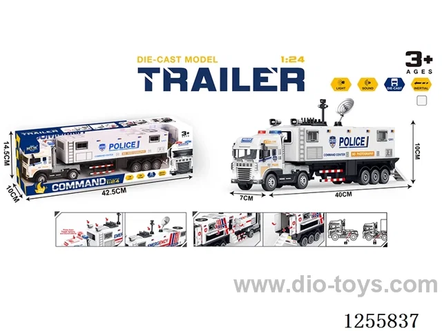 Inertial alloy police Command vehicle W L/M included 3*AG13 battery (with receiver accessories)