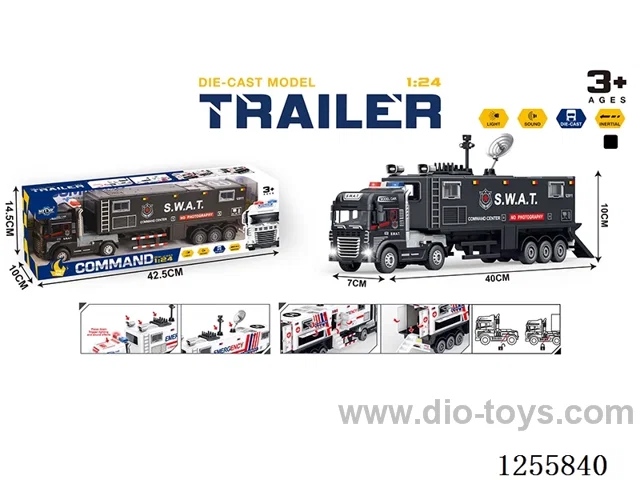 Inertial alloy SWAT Command Vehicle W L/M included 3*AG13 battery (with receiver accessories)
