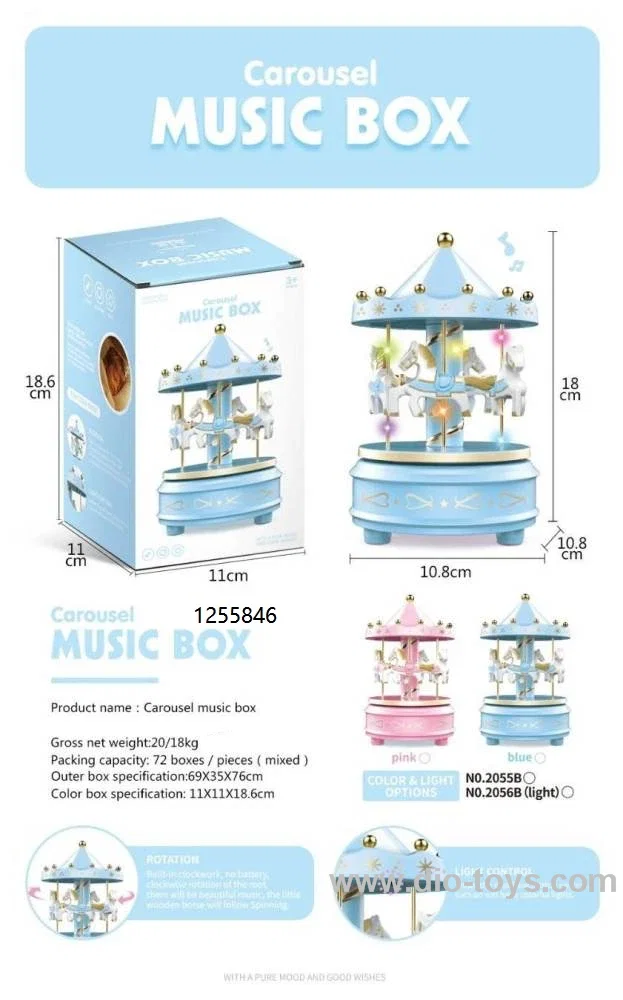 Wind up Carousel music box in  color box