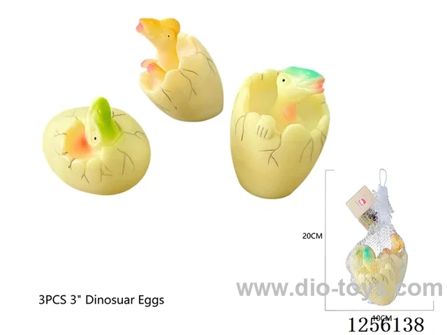 3PCS 3-inch Vinyl Dinosaur Eggs