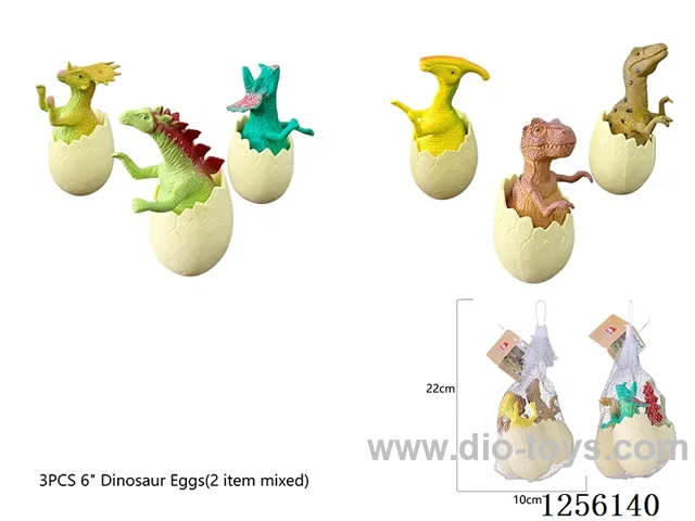 3PCS 6-inch Dinosaur Eggs (2 styles mixed)