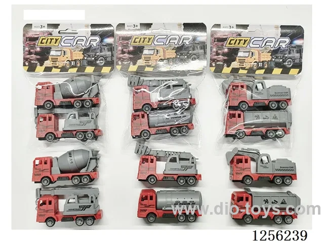 2PCS pull back Fire Engineering Vehicle (3 mixed)