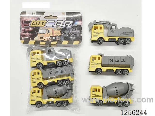 3PCS pull back Engineering Vehicle