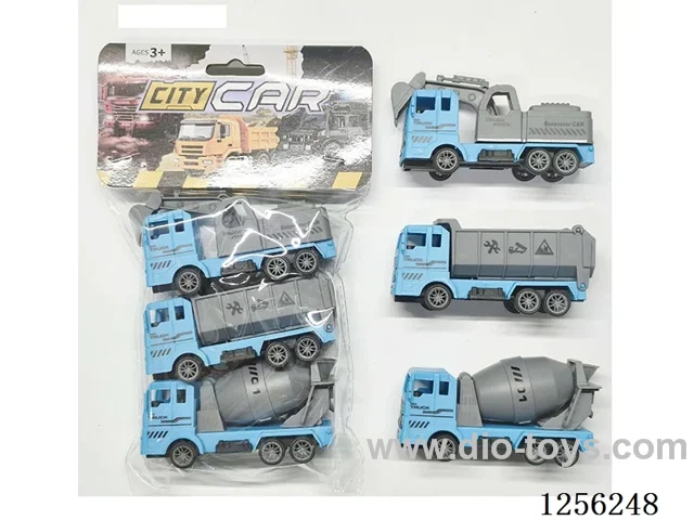 3PCS pull back Police Engineering Vehicle