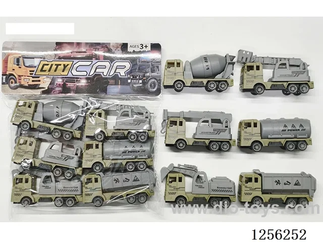 6PCS pull back Military Engineering Vehicles