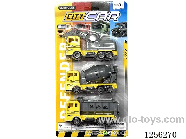 3PCS pull back Engineering Vehicles