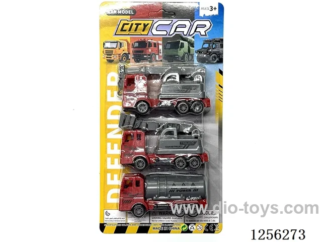 3PCS pull back Fire Engineering Vehicles