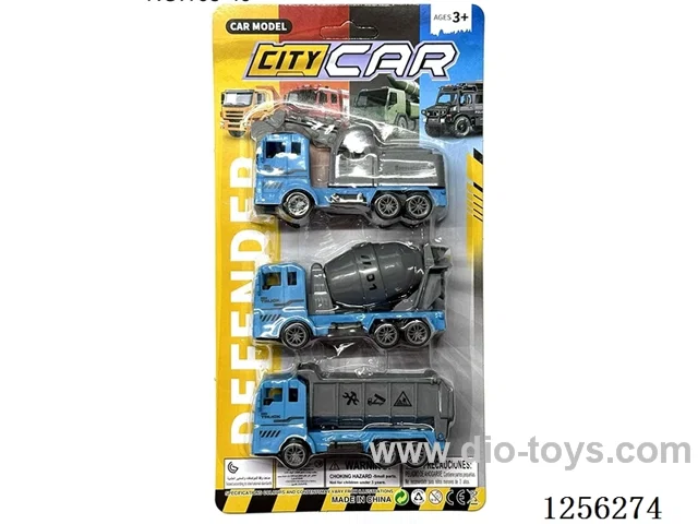 3PCS pull back Police Engineering Vehicles
