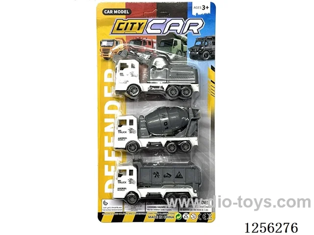 3PCS pull back Zoo Engineering Vehicles
