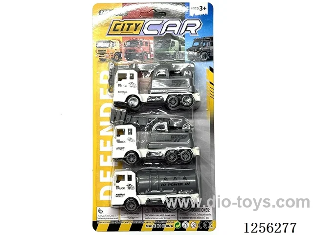 3PCS pull back Zoo Engineering Vehicles