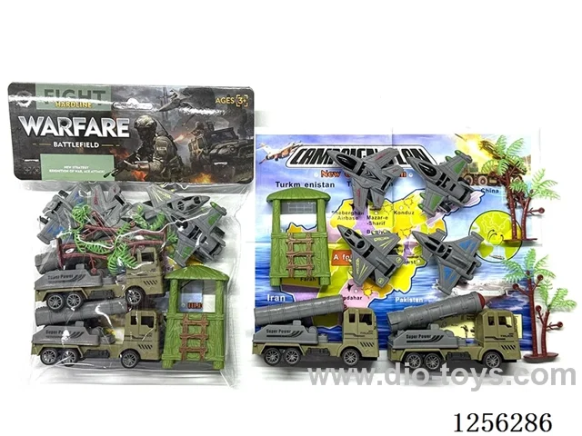 Military pull back Missile Vehicle + pull back Fighter Jet Set